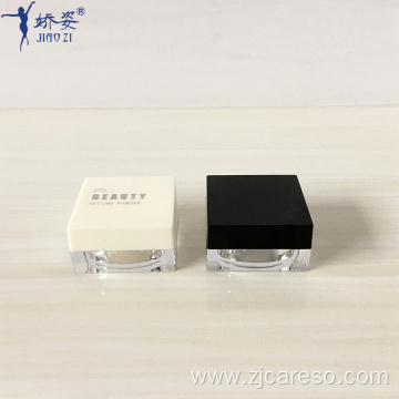 Empty Small UV Black Square Loose Powder Case